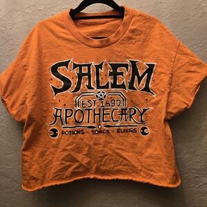 Upcycled Salem Witchy Crop Top Hand Painted M